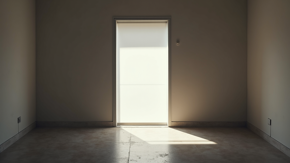 Vista frontal de un cuarto de pánico blindado con puerta reforzada