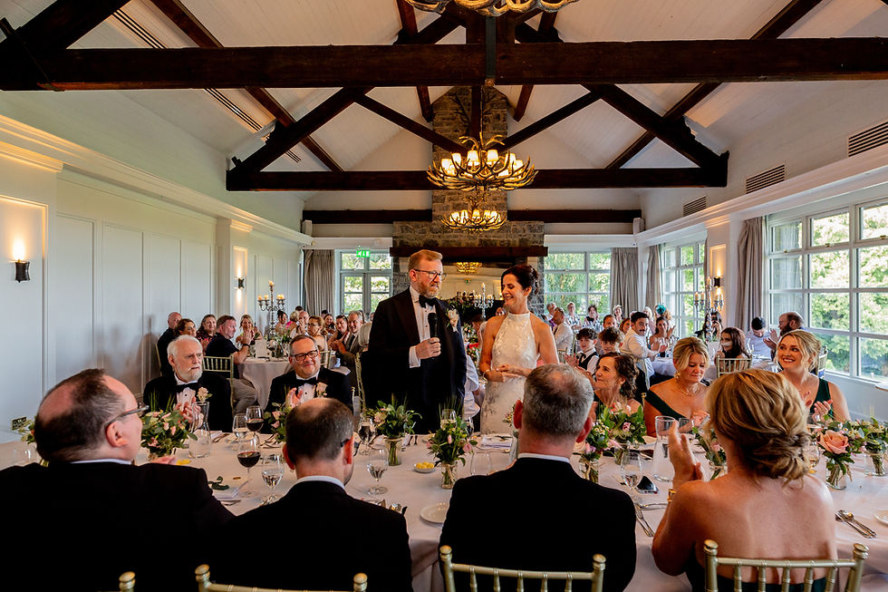 Natural wedding photography speeches at Mount Juliet Estate Kilkenny