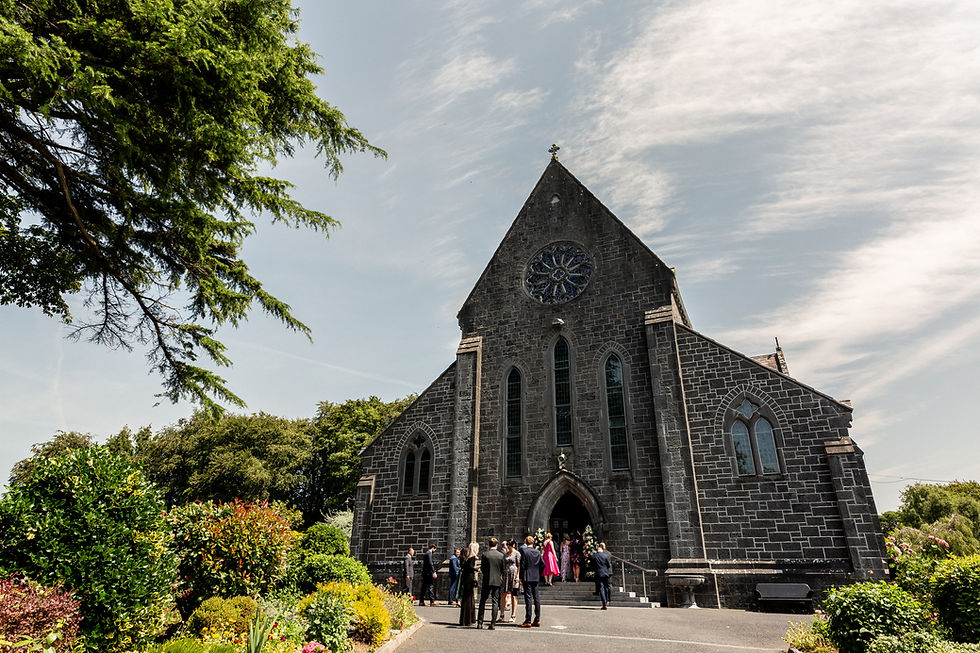 Wedding ceremony in Thomastown church before Mount Juliet wedding reception