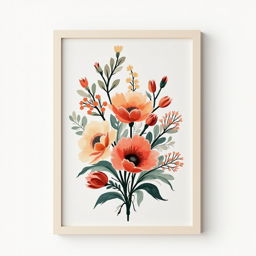 Stampa Pittura Floreale