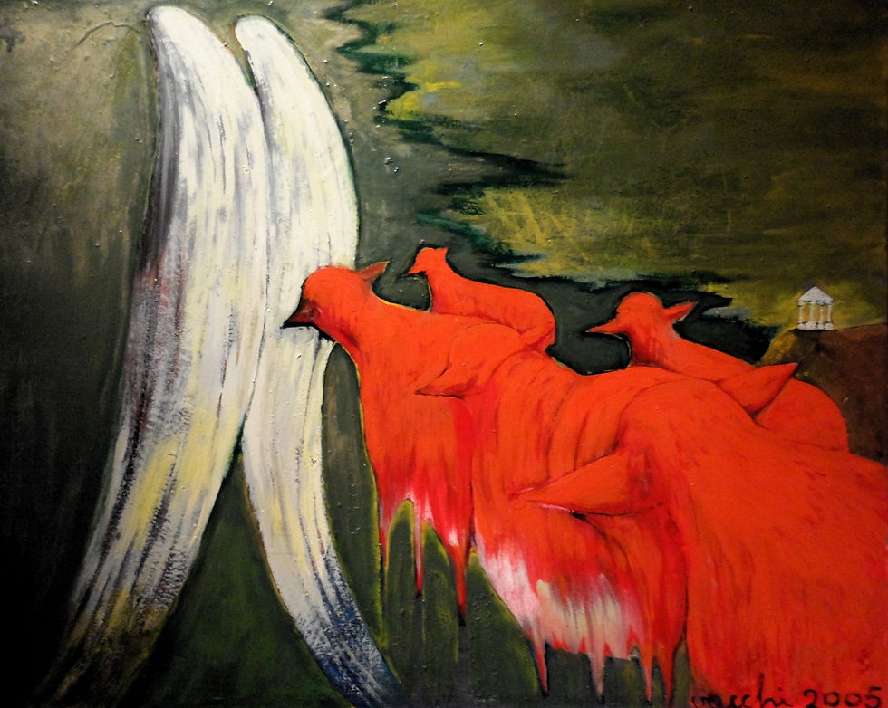 Iter itineris secondo, 2005, smalto su tela