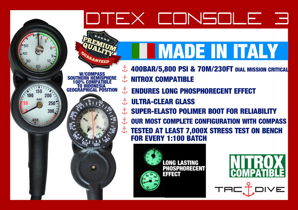 TACDIVE DTEX CONSOLE 3 (PRESSURE+DEPTH+COMPASS)