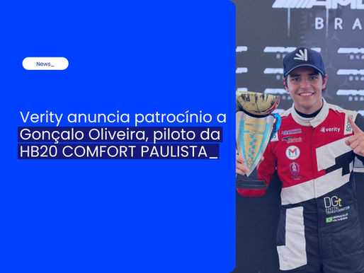 Verity anuncia o patrocínio a Gonçalo Oliveira, piloto da HB20 Comfort Paulista_
