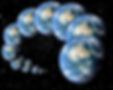 Multiple planet earths in a spiral pattern, multiverse theory