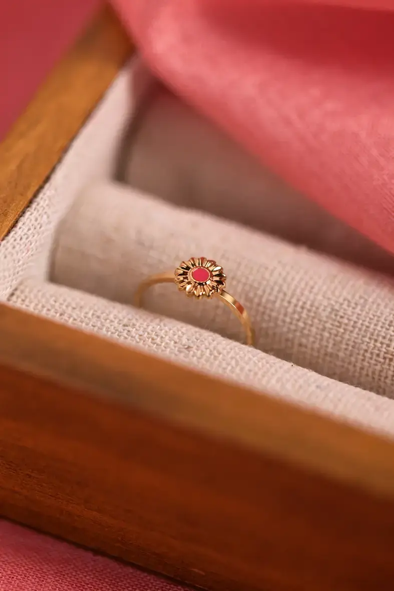 Miniature : BAGUE AJUSTABLE POUR ENFANT EN ACIER INOXYDABLE - FLEUR