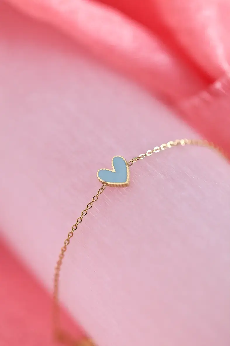 Miniature : BRACELET COEUR ÉMAIL EN ACIER INOXYDABLE