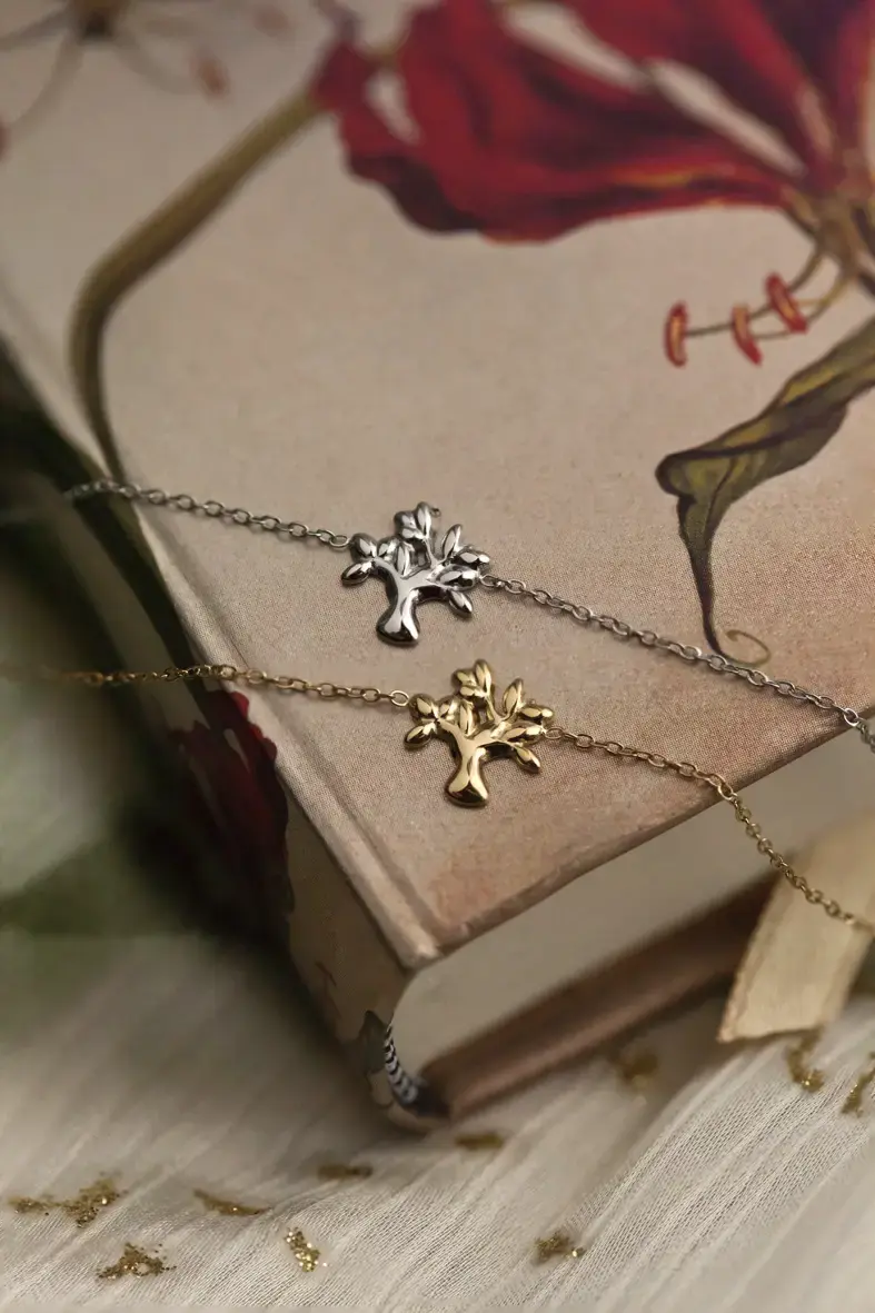 bracelets en acier inoxydable avec un petit arbre