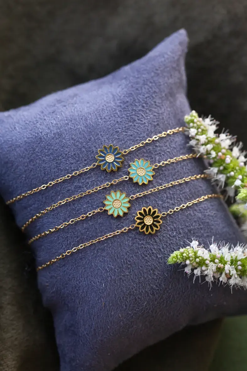 Thumbnail: BRACELET MARGUERITE EN ACIER INOXYDABLE