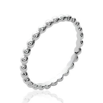 Miniature : bague alliance perlée pour femme en argent 925