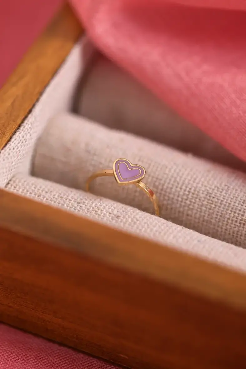 Miniature : BAGUE AJUSTABLE COEUR POUR ENFANT EN ACIER INOXYDABLE