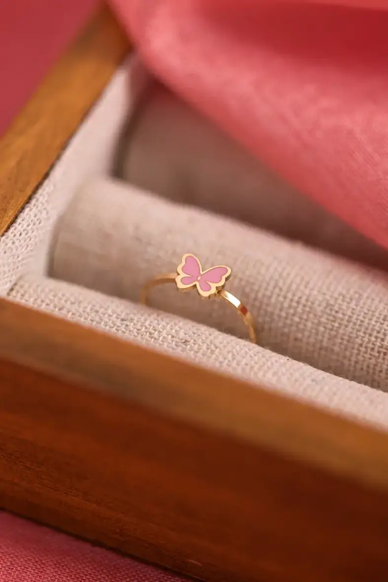 Miniature : BAGUE AJUSTABLE POUR ENFANT EN ACIER INOXYDABLE - PAPILLON