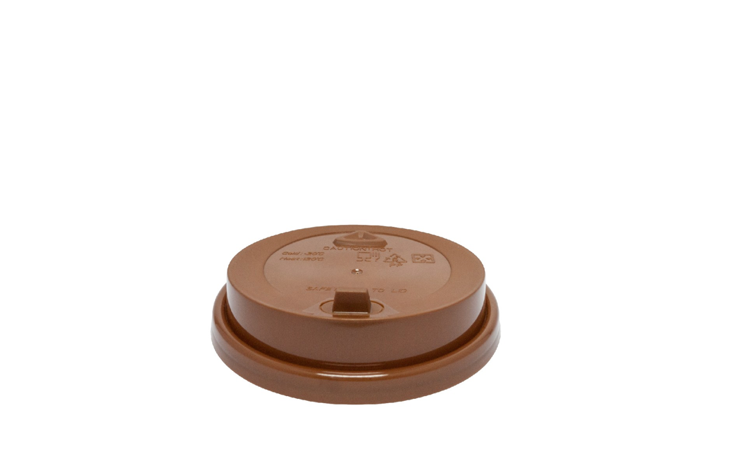 PRE-ORDER PP MACARON BROWN TRAVEL LID Ø90MM PCS/CTN