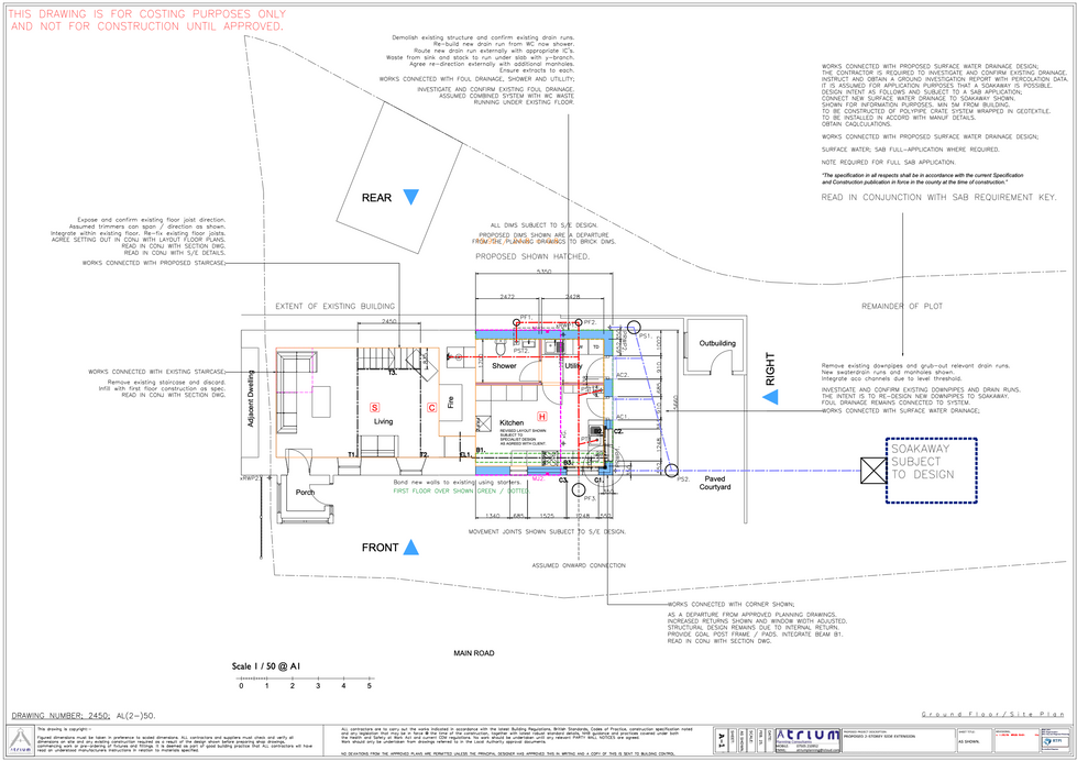 Design Drawings for Two-Storey Extension in Treharris