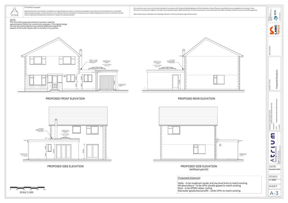 building control plans for a single storey extension in Swansea