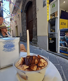 Tiramisu dessert at Accademia pastry shop in Sorrento.