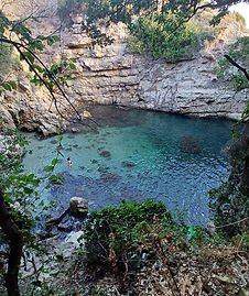 Aerial view of Bagni Regina Giovanna natural pool.