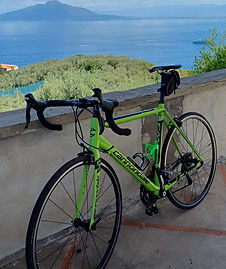 Road bike on an uphill road near Sant’Agata sui Due Golfi.