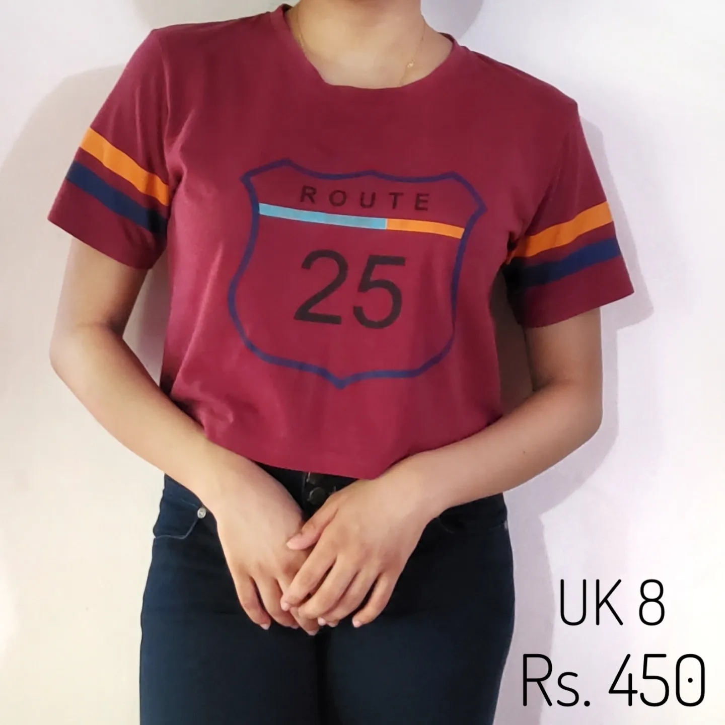 Route 25 Maroon Crop Top 