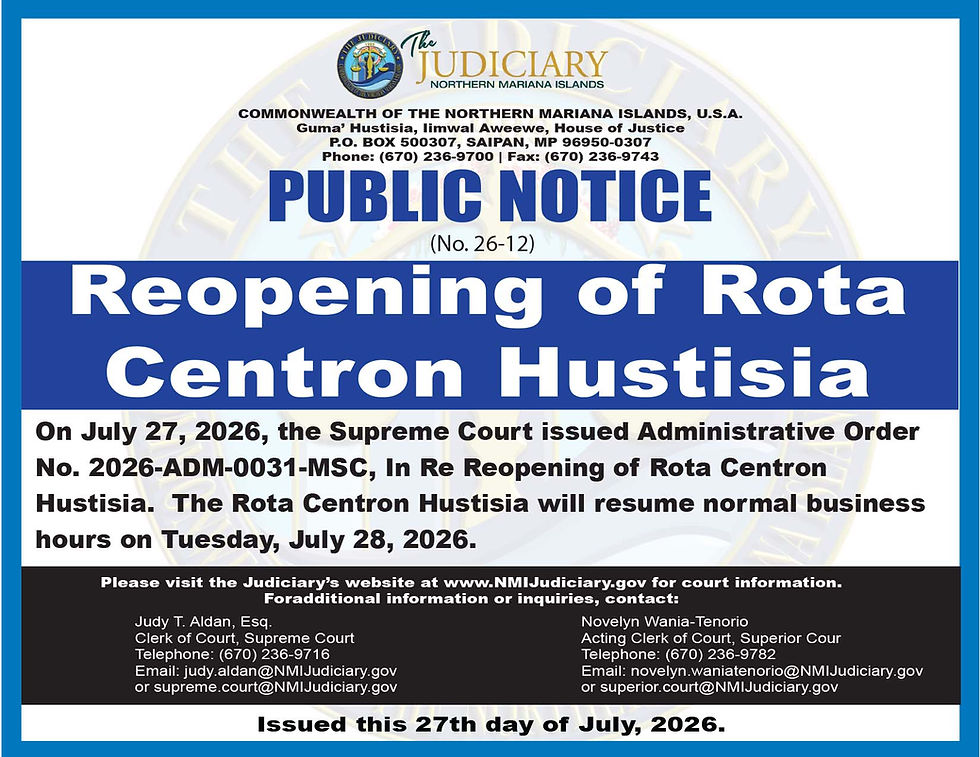 Reopening of Rota Centron Hustisia
