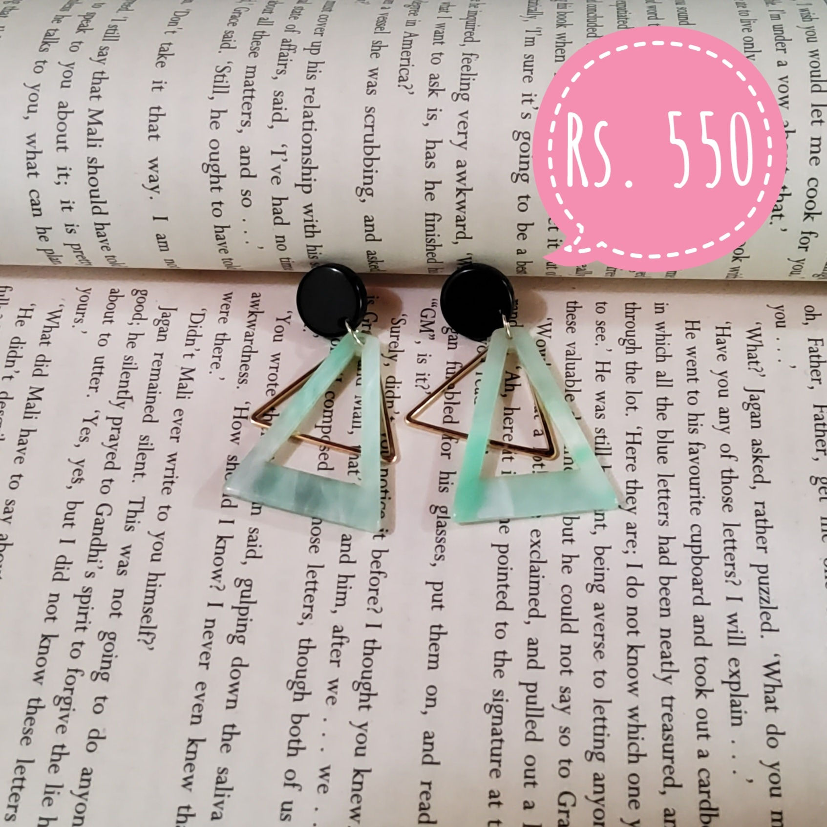 Jade Triangle Earrings