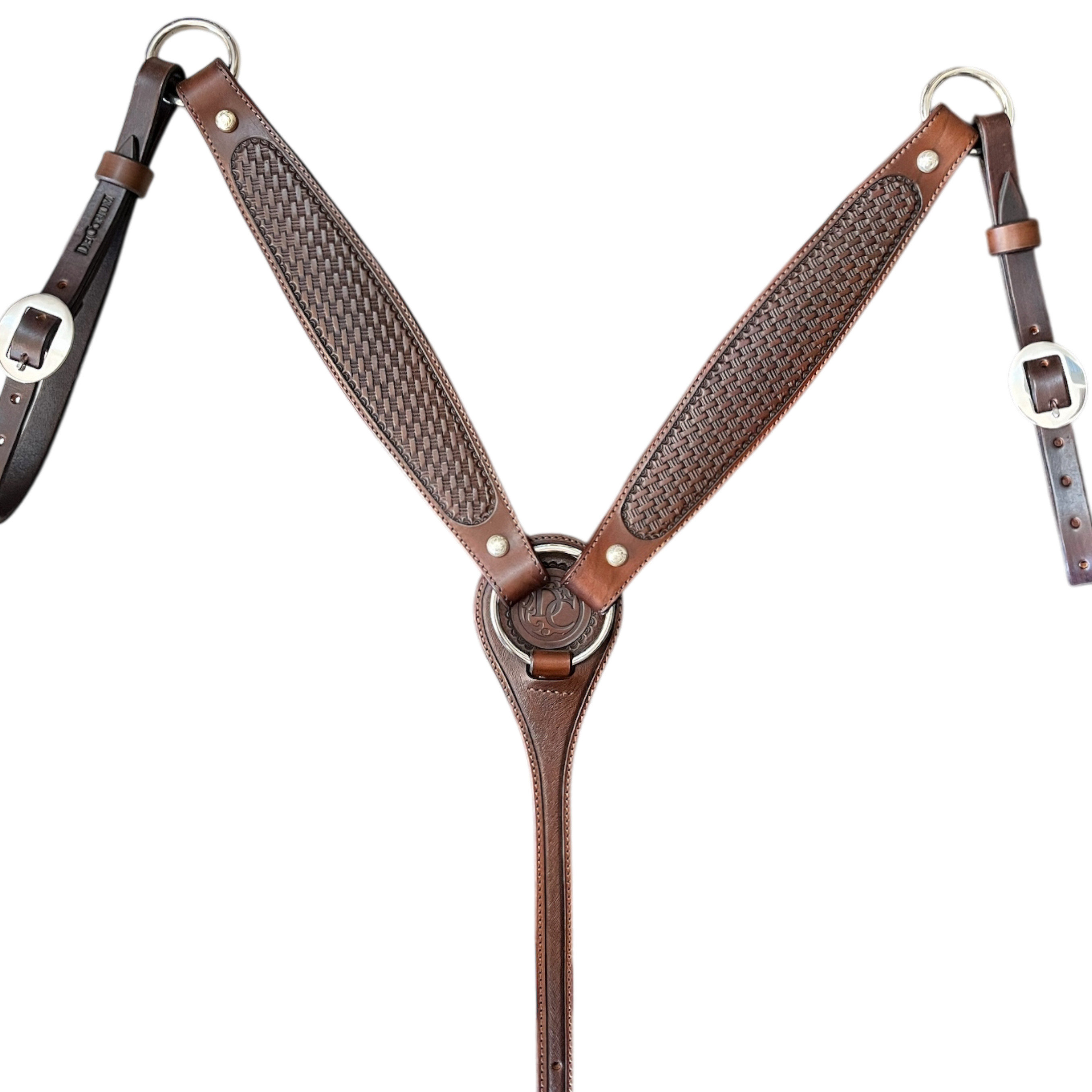 Pettorale western in cuoio lavorazione basket