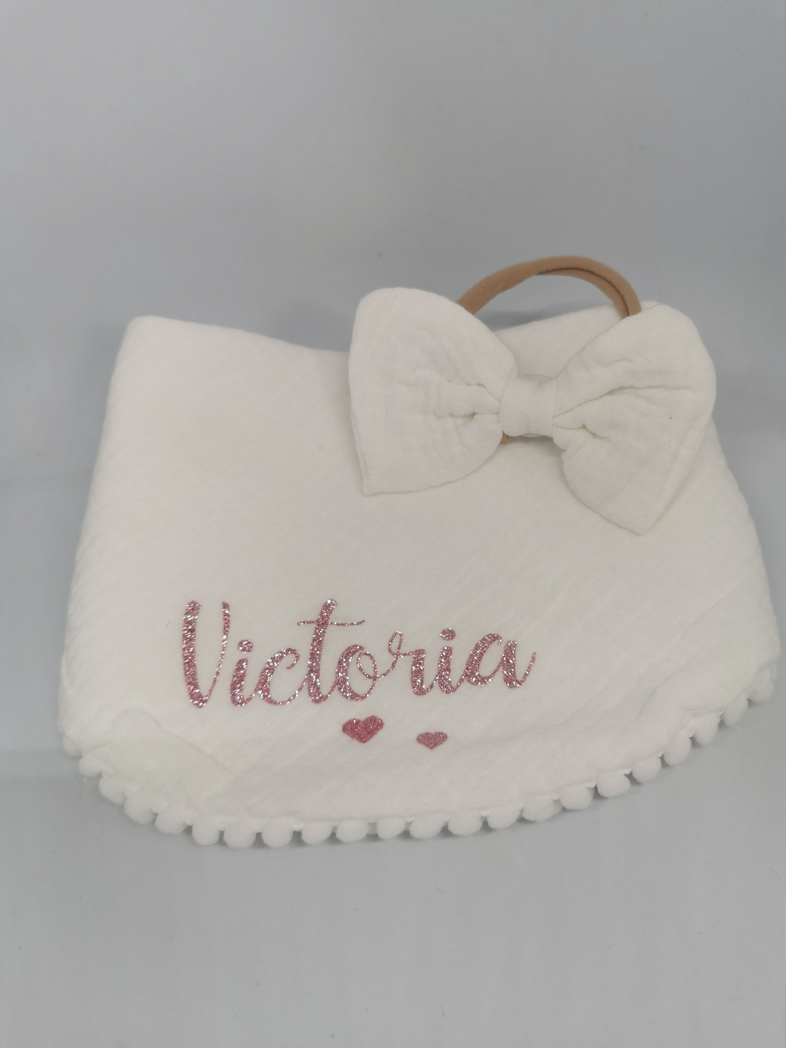 Bavoir coton et nœud 