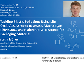 Open seminar on the life cycle assessment of macroalgae-based packaging material