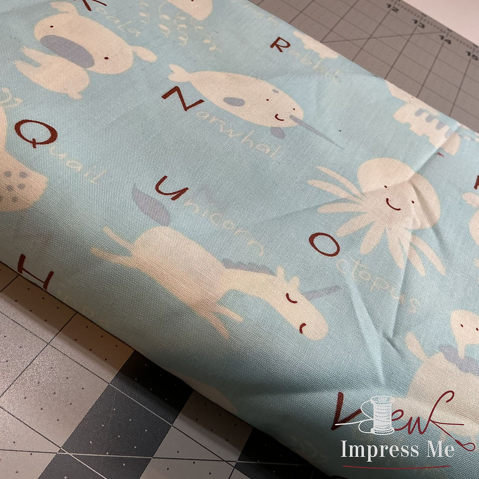 Thumbnail: Animals Alphabet Names in Blue | Baby Talk Collection | David Walker Fabric