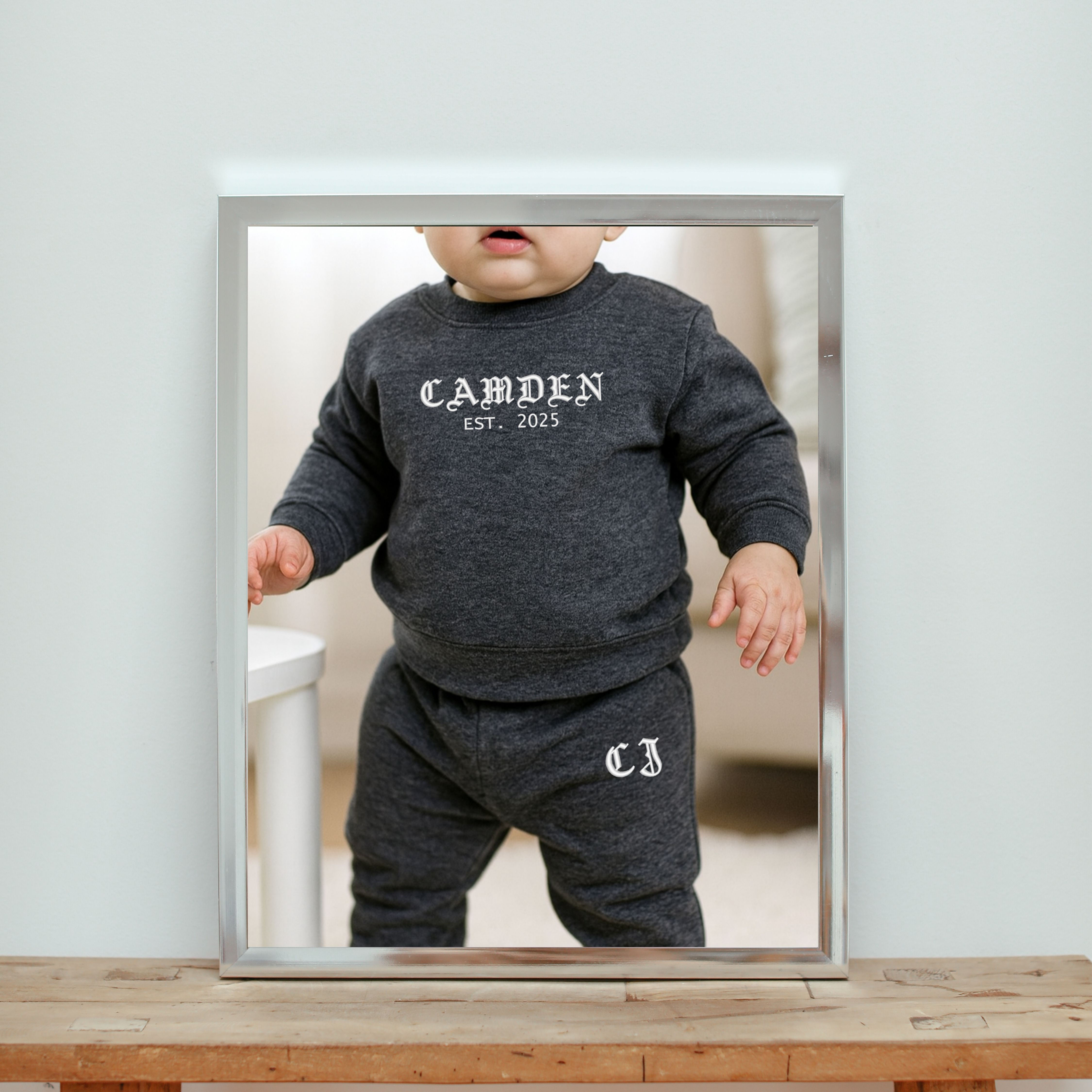 Personalized Baby Jogger Set | Custom Embroidered Infant Sweatsuit
