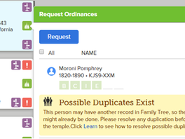 Tutorial - Family History: Possible Duplicates