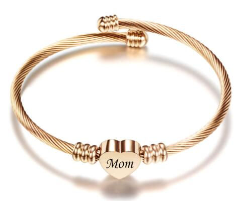 Thumbnail: Stainless Steel Braided Mother’s Day Bracelets for Mom