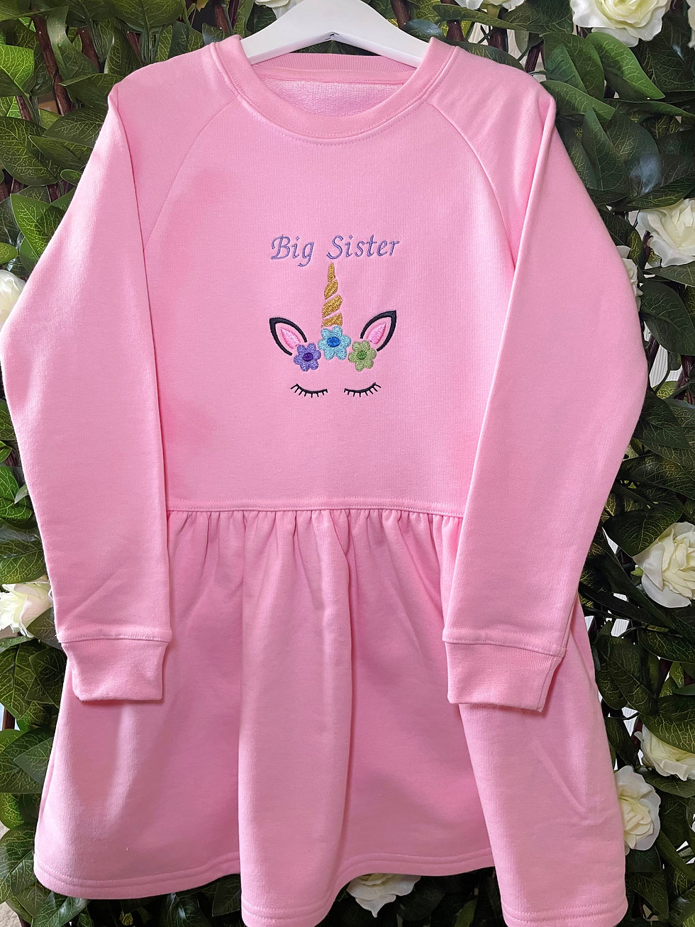Thumbnail: Girls Personalised Pink Sweater Dress 