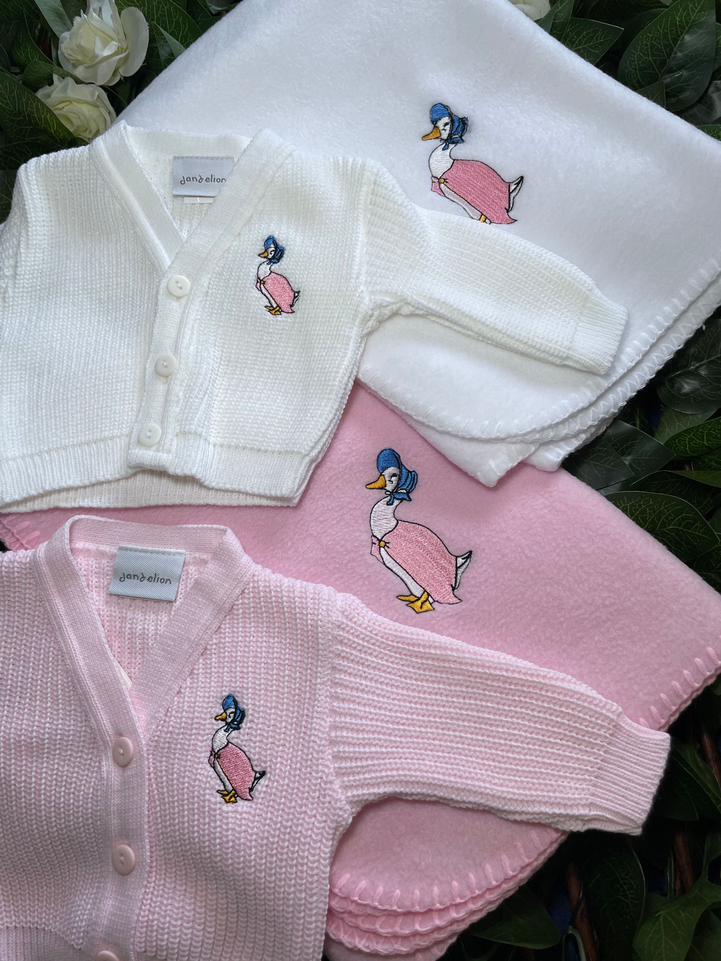 Baby Girl Jemima Puddle Duck Inspired Cardigan and Blanket Set