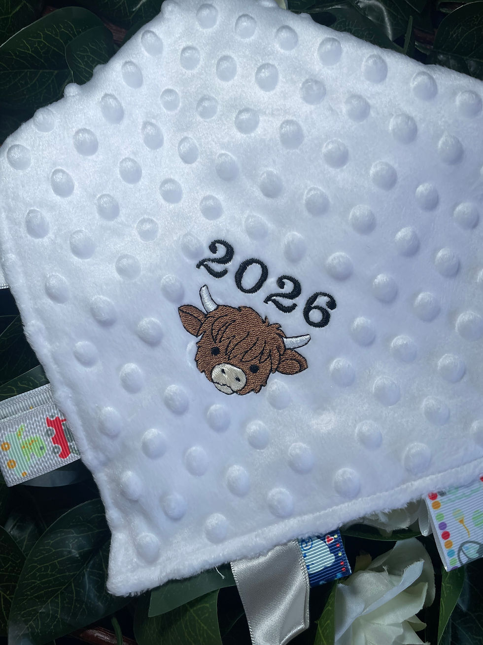Thumbnail: Unisex new baby gift, with Highland cow design