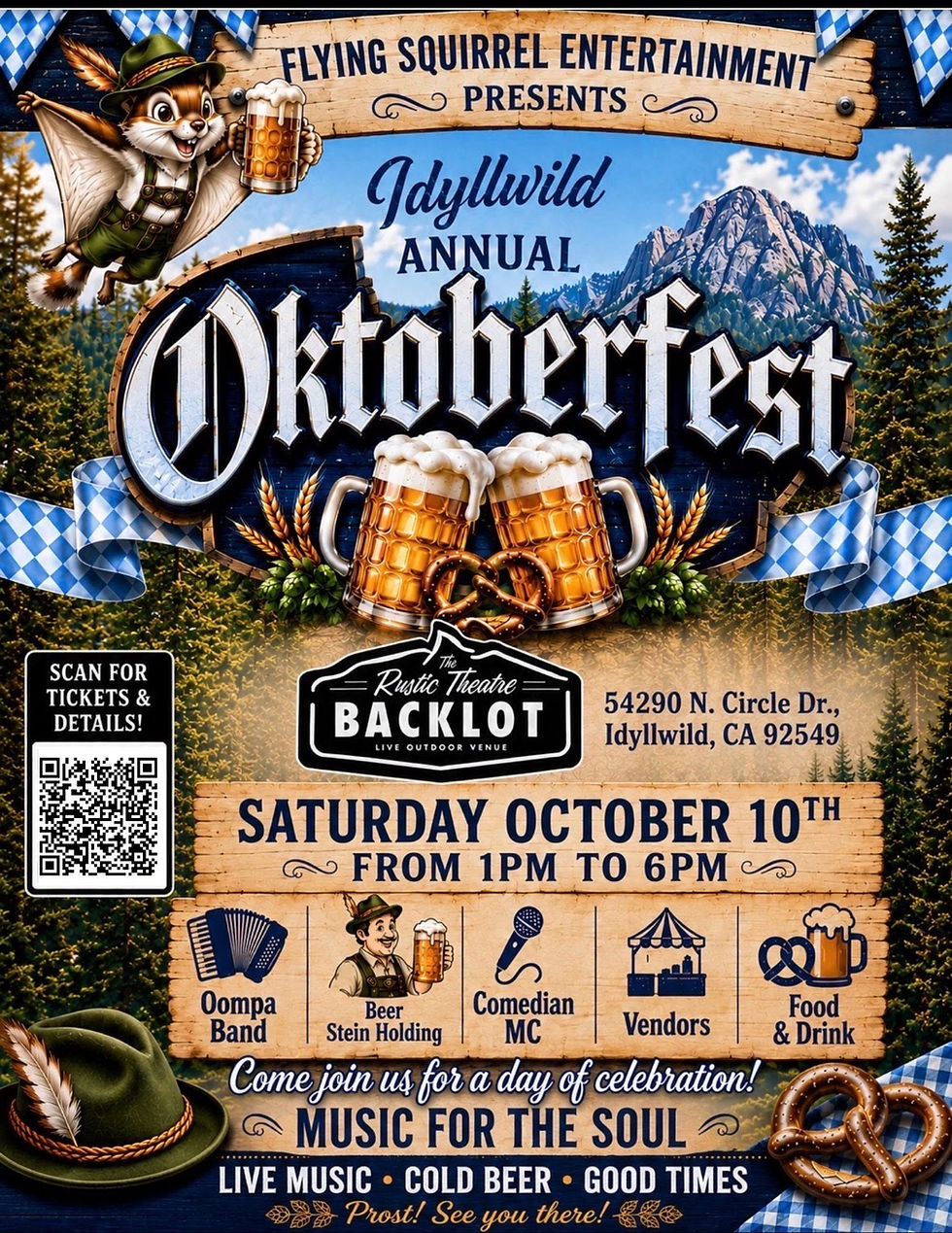 Flying Squirrel Entertainment Presents Idyllwild Annual Oktoberfest @ The Rustic Theater Back Lot