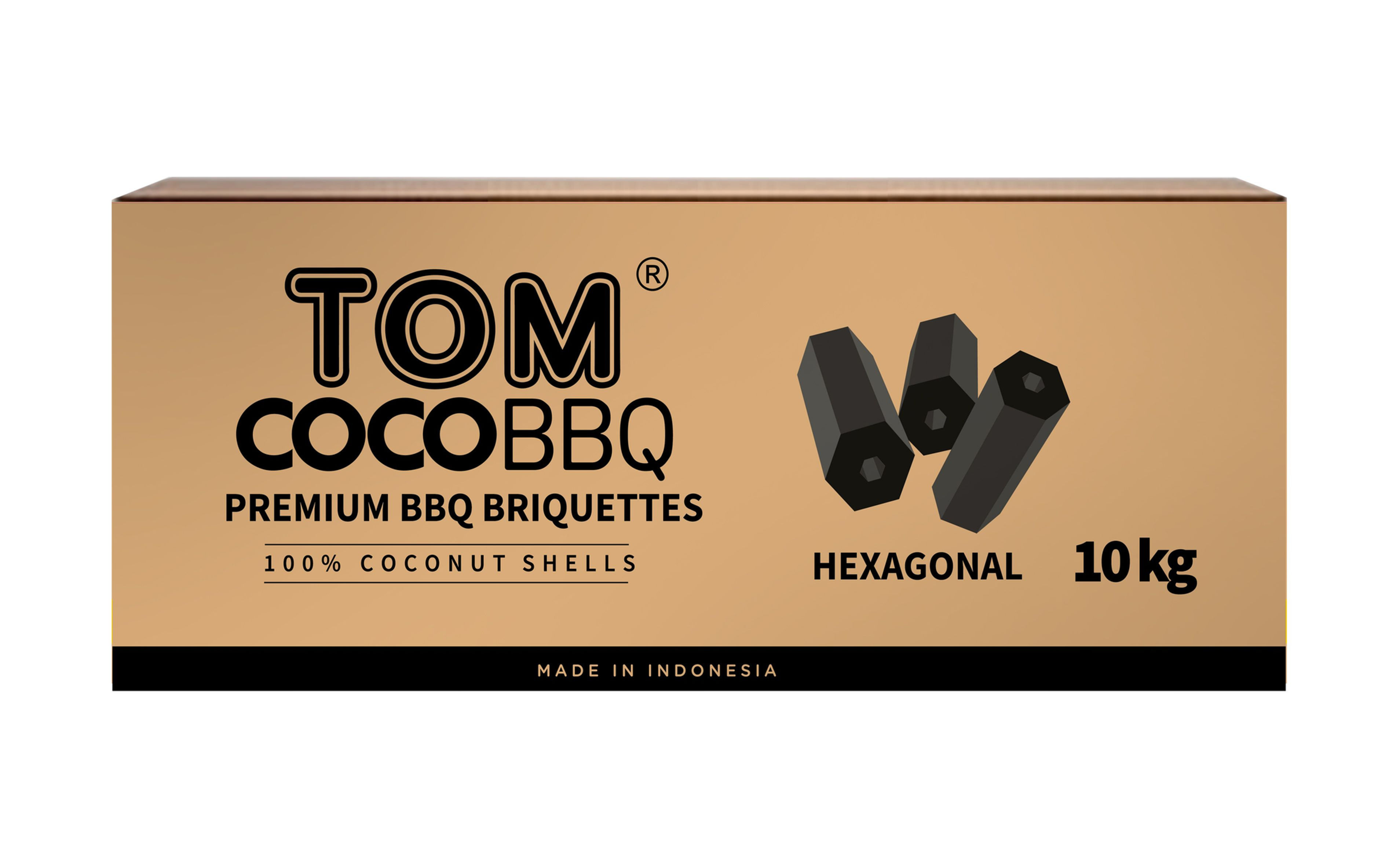 TOM CocoBBQ Grill-Briketts Hexagonal