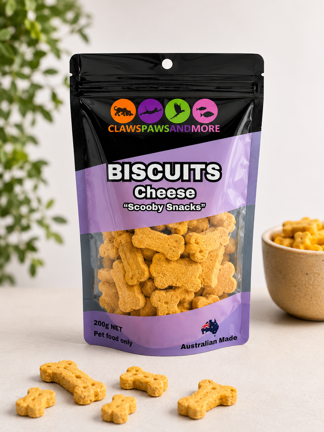 200g: Australian SCOOBY SNACKS: Cheese: DOG SHORTBREAD BISCUITS