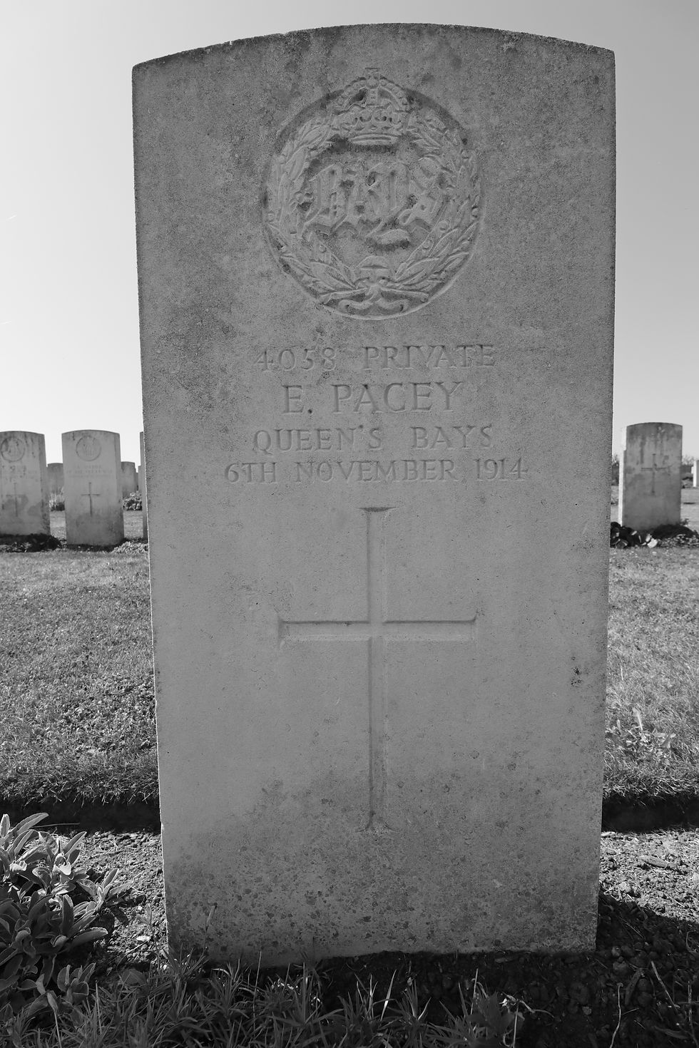 Private Ernest Pacey, 2nd Dragoon Guards (Queen's Bays), Kemmel No.1 French Cemetery, CWGC, Vierstraat, Kemmel, Ypres Salient, Ieper, Kemmelberg, WW1 Battlefields, In Flanders Fields