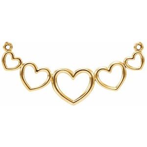14K Yellow 29x12.9 mm Graduated Heart Necklace Center
