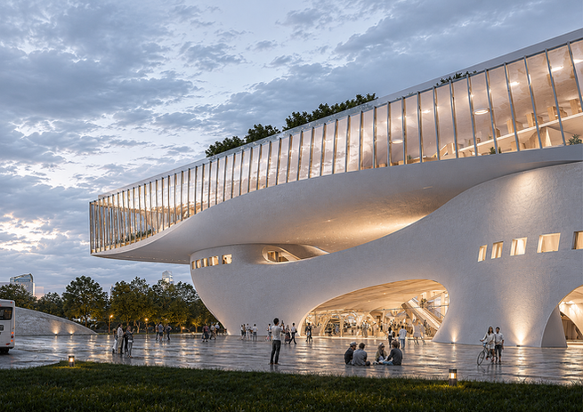 THE PANORAMA Songdo International Library exterior by WAG ARCHITECTS