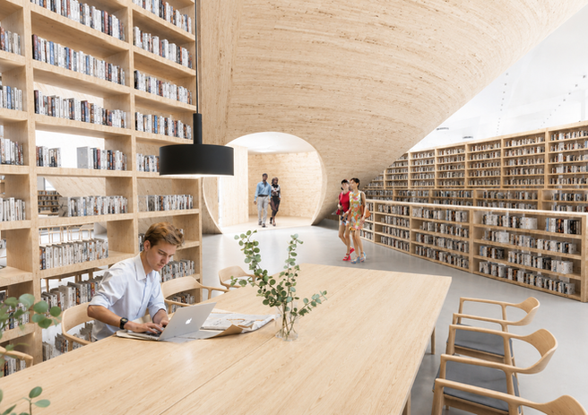 THE PANORAMA library reading room interior