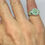 Thumbnail: Silver Polka dot signet ring Emerald set  on hand