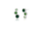 Triple dot stud earrings in three greens