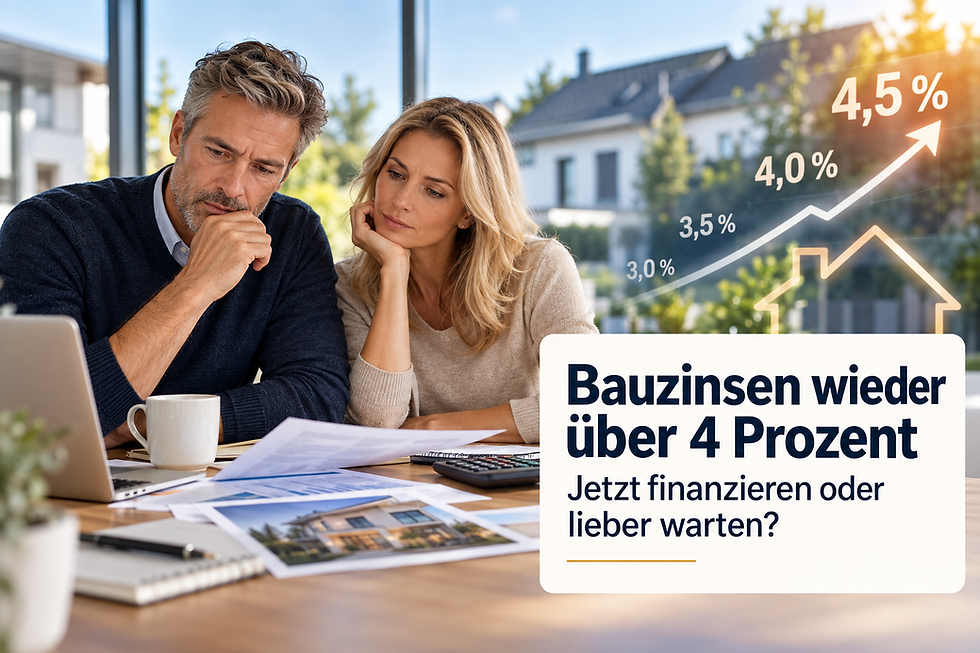 Bauzinsen wieder über 4 Prozent: Jetzt finanzieren oder lieber warten?