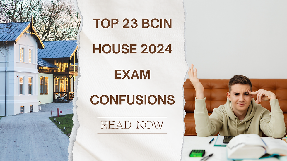 BCIN House Exam 2024 common confusions and mistakes Ontario Building Code Part 9 preparation guide