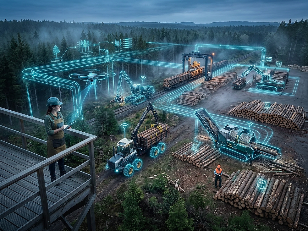 Firefly_use the reference image and make a different image on forestry and logging in the