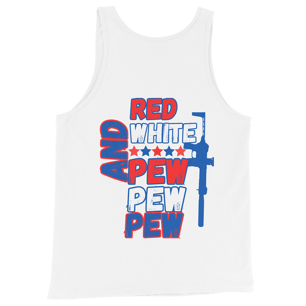 Thumbnail: RED, WHITE, AND PEW PEW PEW- Tank Top