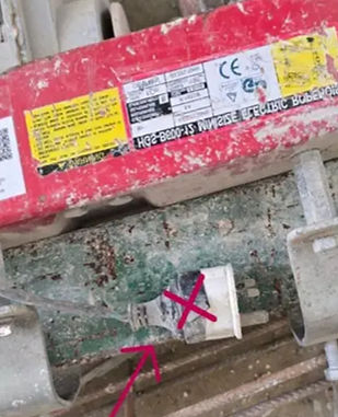 Construction equipment with unsafe plug