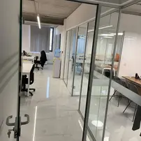 Glass Partition + Glass Door for office in Malta