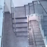 Beautiful Glass Railing for Stairs. Solid and secure